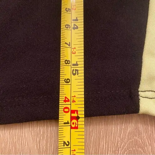 Black & Neon Yellow Sleeveless Crop Top Mock Neck Large