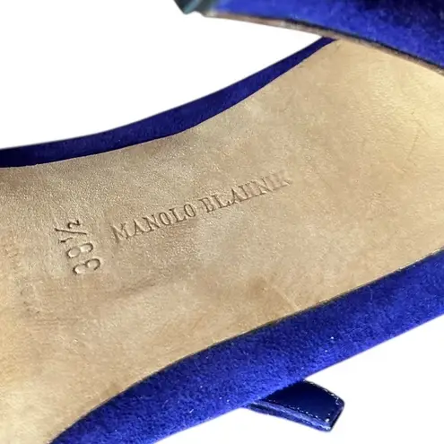 Manolo Blahnik Suede Pointed Toe Mary Jane Heels Purple and free pair