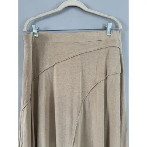NWT OGL Mid Rise Pull On Flare Maxi Skirt Beige Size XL Tan