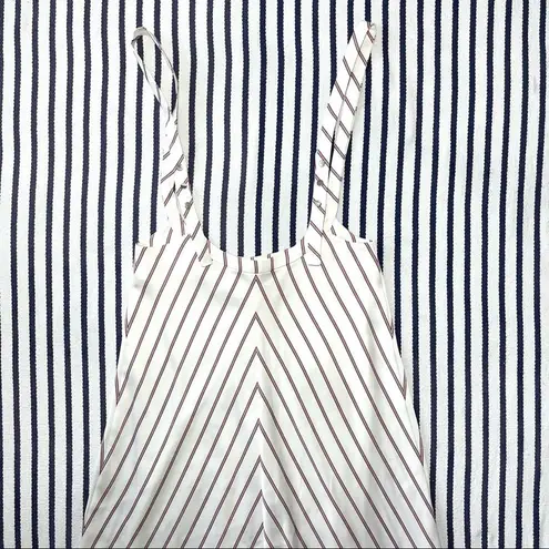 Maje Rabano Striped Suspender Midi Dress Small