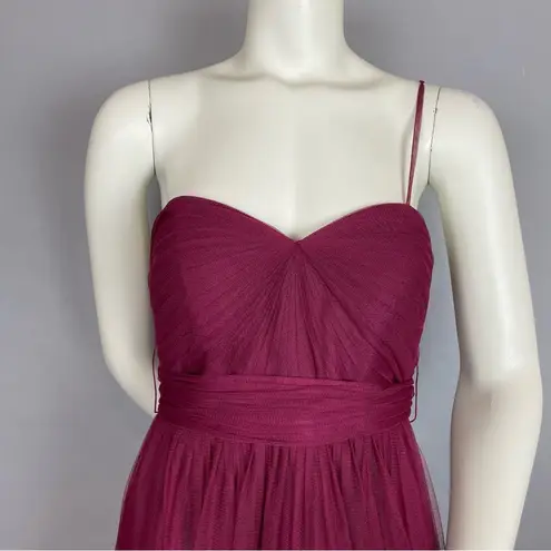 Jenny Yoo Formal Dress Prom Tulle Bridesmaid Size 4 Wine Hollywood Gown Classic
