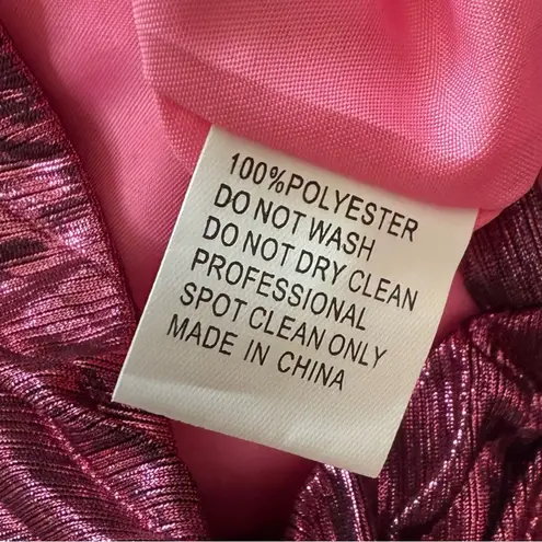 Mac Duggal Rose High Neck Pleated Tiered Ruffle Metallic Gown Women’s Sz 10