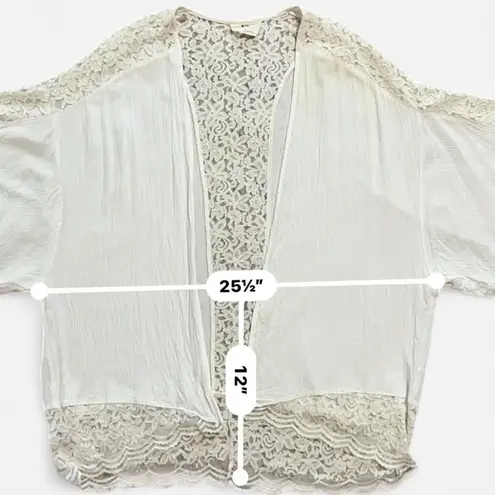Pins and Needles White Lace Kimono Cardigan