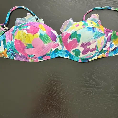 None Bikini - Floral 3 Piece Set Bikini and Sarong Size Small EUC