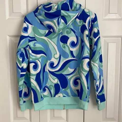 Hill House The Allie Zip-Up Size XS Ocean Kaleidoscope Fleece Hoodie