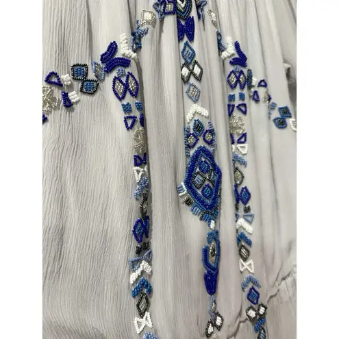Parker NWT  Hand Beaded Boho Off The Shoulder Dress Ethereal Embellished Med $508 - Image 6