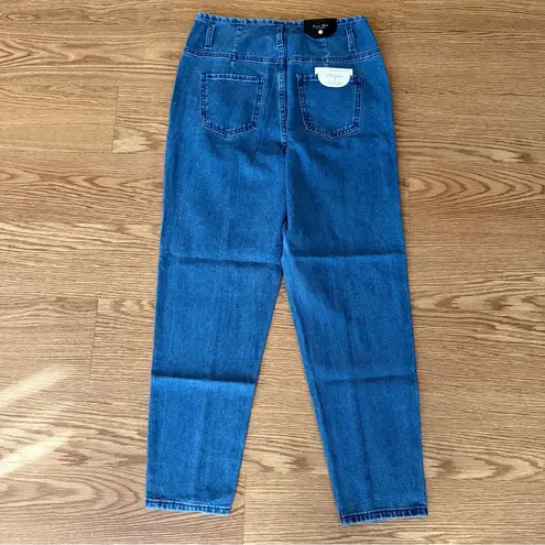Denim Blvd . High Waisted Mom Jeans, Front Seam Detail, Junior’s Size 9