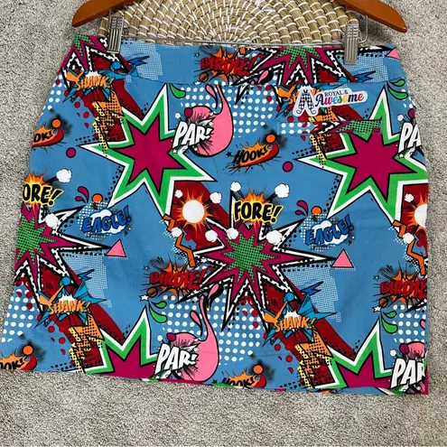 Royal & Awesome Women’s Partoon Ladies Mini Skort Skirt High Rise Multicolor 12 Blue