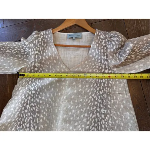 NWOT Tuckernuck Antelope Faye Beige 3/4 Sleeve Blouse Size Small White