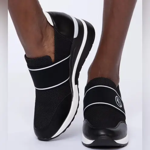 NEW Renato Garini Italy Midnight Moon Black Wedge Slip On Sneakers Size 36/5.5