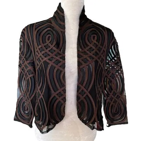 Vintage Talk of the Walk Mesh Ribbon Blazer M Gorgeous Details New Black Size M
