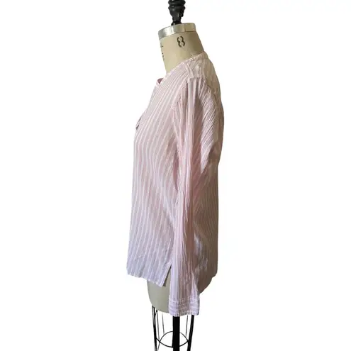J.Crew Pink & White Striped Tunic Cotton Shirt Size 12