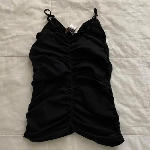 BCBGMAXAZRIA Bcbg Ruched Fitted Black Tank size Medium