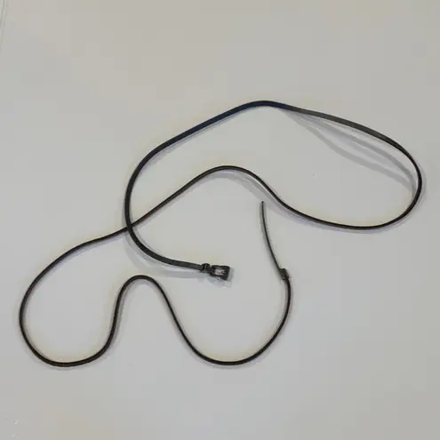 Pewter Gray Women’s Medium Skinny Leather Casual Wrap Belt Black