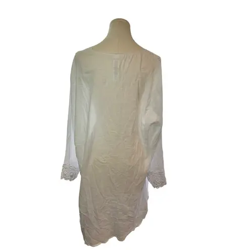 La Blanca Women's White Cotton Cardigan - Size XL