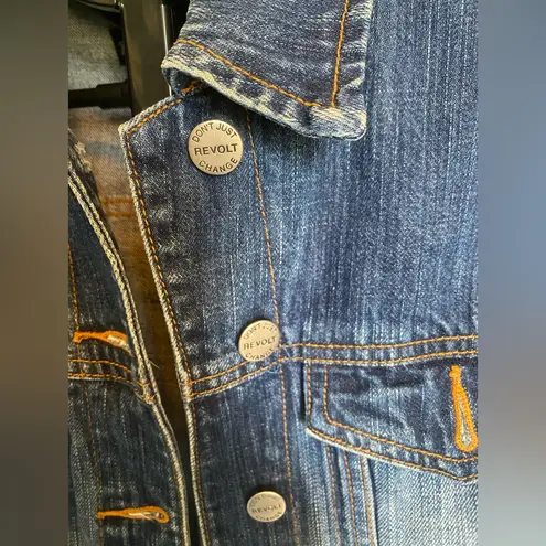 Vintage Y2K Revolt Jeans Womens Denim Jacket Medium Blue