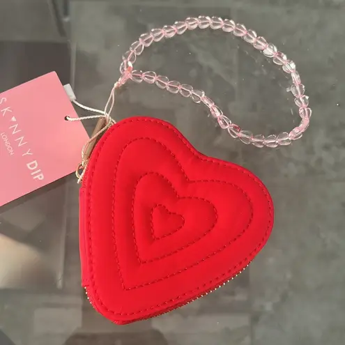 SkinnyDip London Women's Heart Quilted Coin Purse in Red, New with Tag Red
