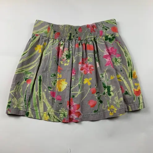 Old Navy  Watercolor Floral Linen Blend Mini Skirt M