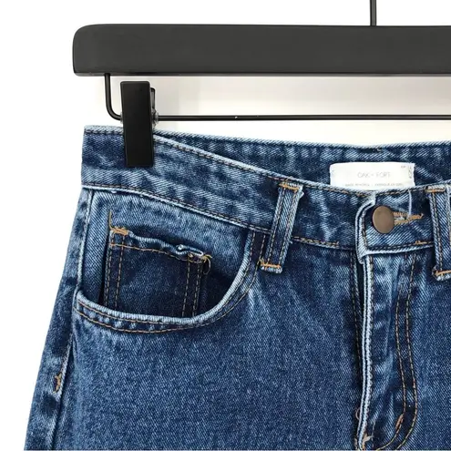 Oak + Fort Straight Leg Crop Jean Blue Denim S