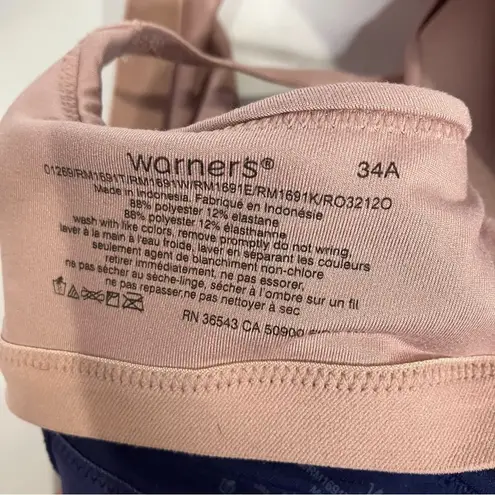 Warners wire‎ free comfort bras set of 2 pink & blue size 34A