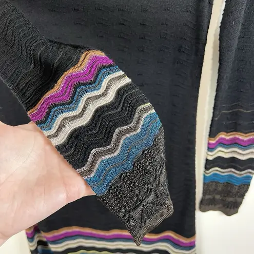 Missoni Sweater Dress Womens Sz Small Black, Multicolor V Neck Designer Luxury