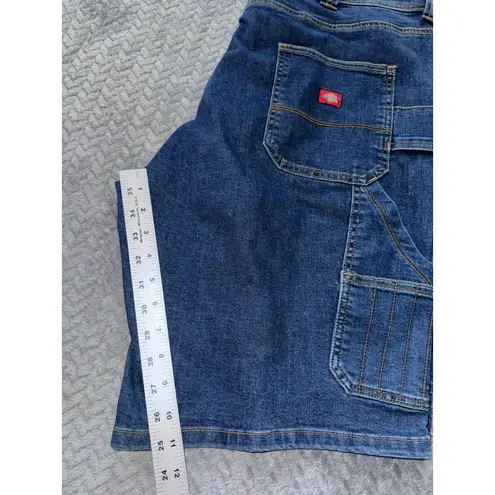 Dickies Women's Carpenter Short Blue Denim Relaxed Pocket Hammer Loop Sz 18