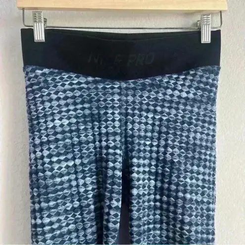 Nike  Pro Hyper Warm Women's Fleece Training Tights Navy Blue‎ Knit Size M