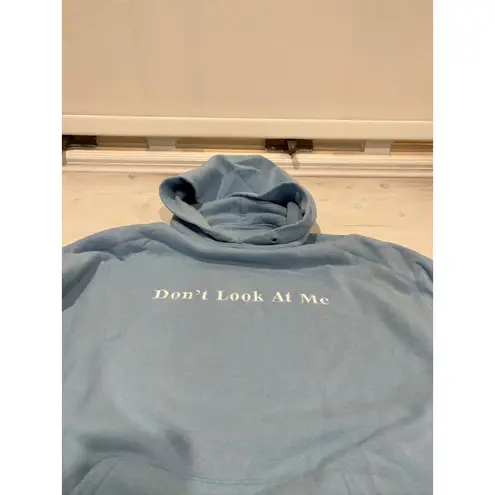Oversized Hoodie Pullover Sweatshirt Don't Look At Me‎ One Size Blue Size L