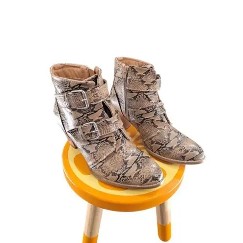 Coconuts by Matisse Snake Print Buckle / Zip Boots Wo Size 9