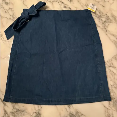 NWT Area Stars Ronnie Wrap Blue Chambray Skirt XS 0