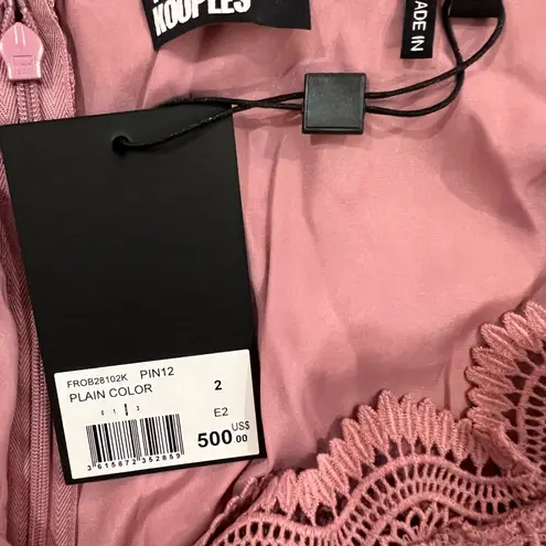 The Kooples LONG LILAC SLIP DRESS WITH GUIPURE Size 6 US NWT Sold Out