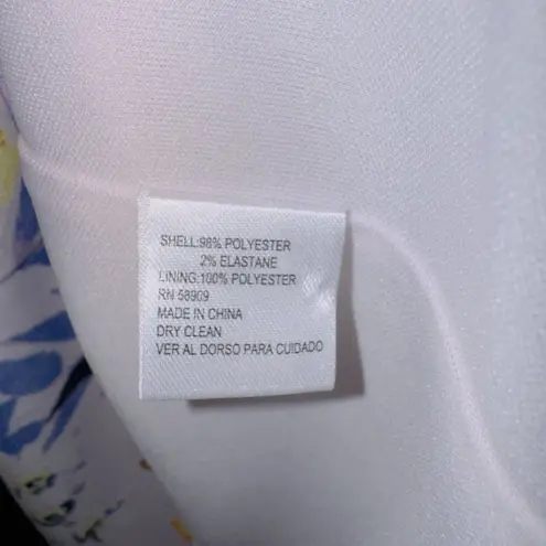 Preston & York Women's Size 16 Short Sleeve Floral Print V Neck Sheath Dress