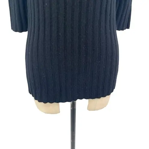 Chloé Chloe Black Exposed Zip Half Sleeve Cashmere Sweater Size XS