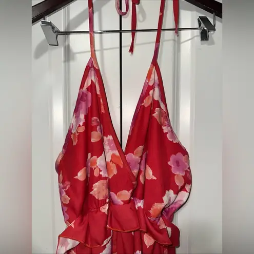 Pink Lily  Halter Top Floral Romper M