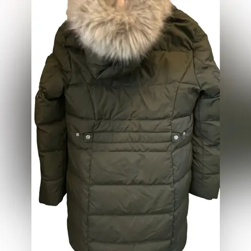 Ralph Lauren  coat black label Women's Green Down Puffer Faux-Fur Hood Size M