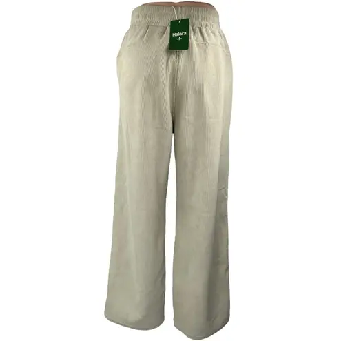 Halara NEW Cream Corduroy High Waist Straight Wide Leg Casual Trousers Pants XS
