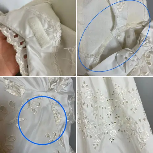 Vintage 1950s Wedding Dress House of Bianchi Southern Belle Basque Waist Bows White Size XS