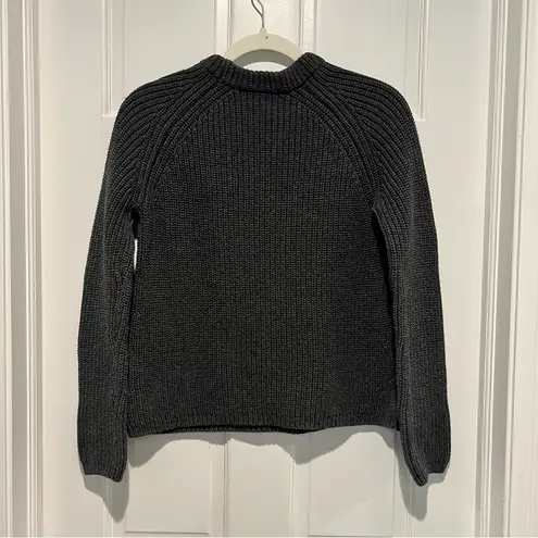 Quince 100% Organic Cotton Fisherman Crew Sweater Small Charcoal Gray