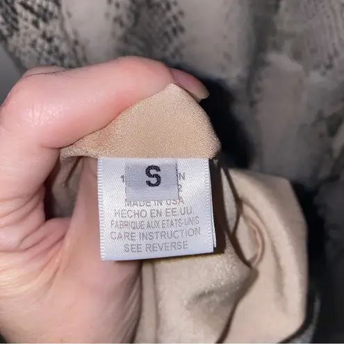 Lavender Brown Sleeveless Cream Gray Snakeskin Print Tank Top Jumpsuit S