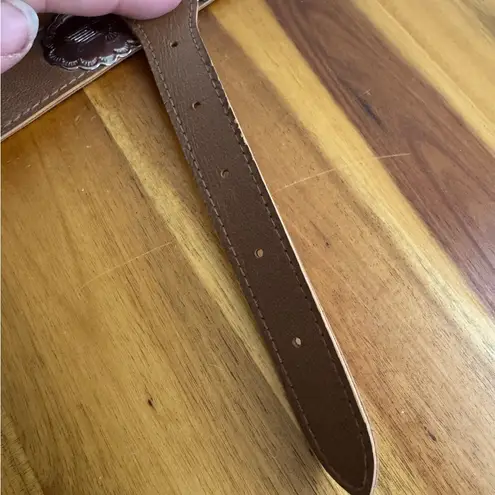 Vintage tan leather thunderbird concho medallion belt