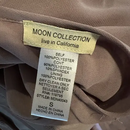 Moon Collection beige Sheer Dolman Sleeve studded sheath dress Size S