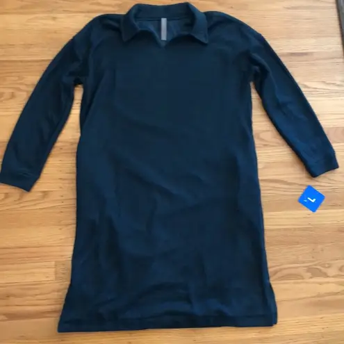 Mondetta long sleeve collar dress, green, L