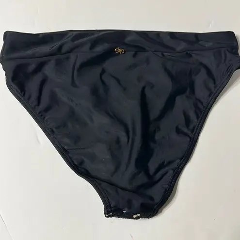 PilyQ New. water lily black lace high rise waisted bikini bottom. Size small
