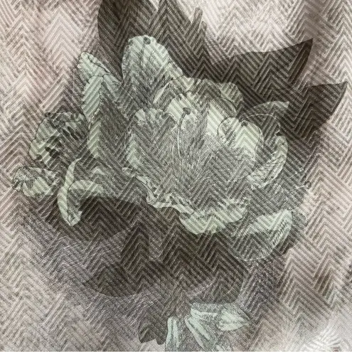 Vintage St. Gillian Silk Tulip Skirt Ruched Floral Pink Gray Watercolor Size 8