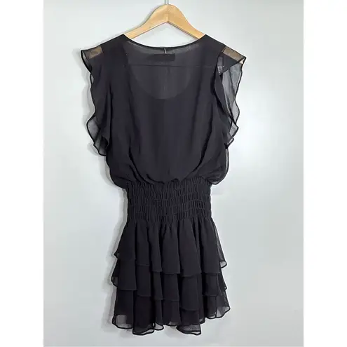 Tbags Los Angeles Mini Dress Bohemian Gypsy Black Ruffle Detailed Size XS