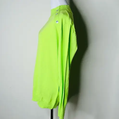 New York & Co. Lime Green Mock Neck Sweater