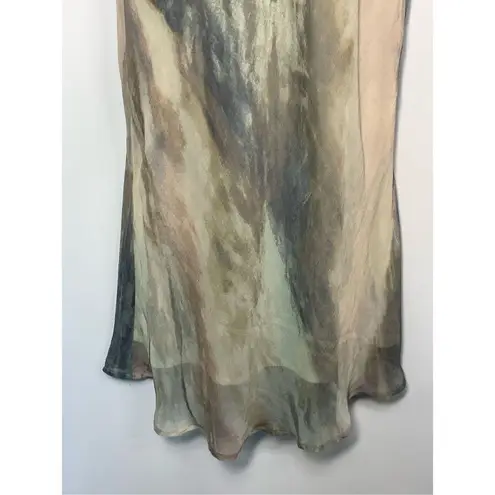C Est. 1946 Marbled Lined Sleeveless Spaghetti Strap Slip Dress Gray Tan Small