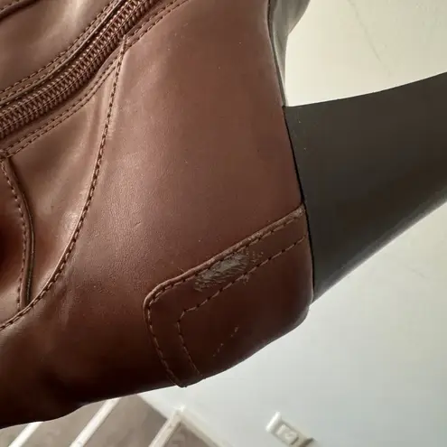 Etienne Aigner Brown Buckle Heeled Booties