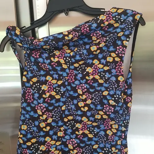 💕ATLEIN💕 Off Shoulder Twist Dress ~ Blue Floral Print 38 One Shoulder Neoprene Size undefined