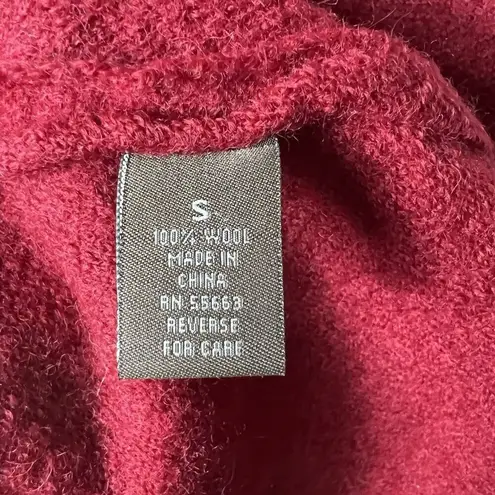 Fenn Wright Manson Womens Wool Jacket Size S Red Wool Knit Button Front Hooded